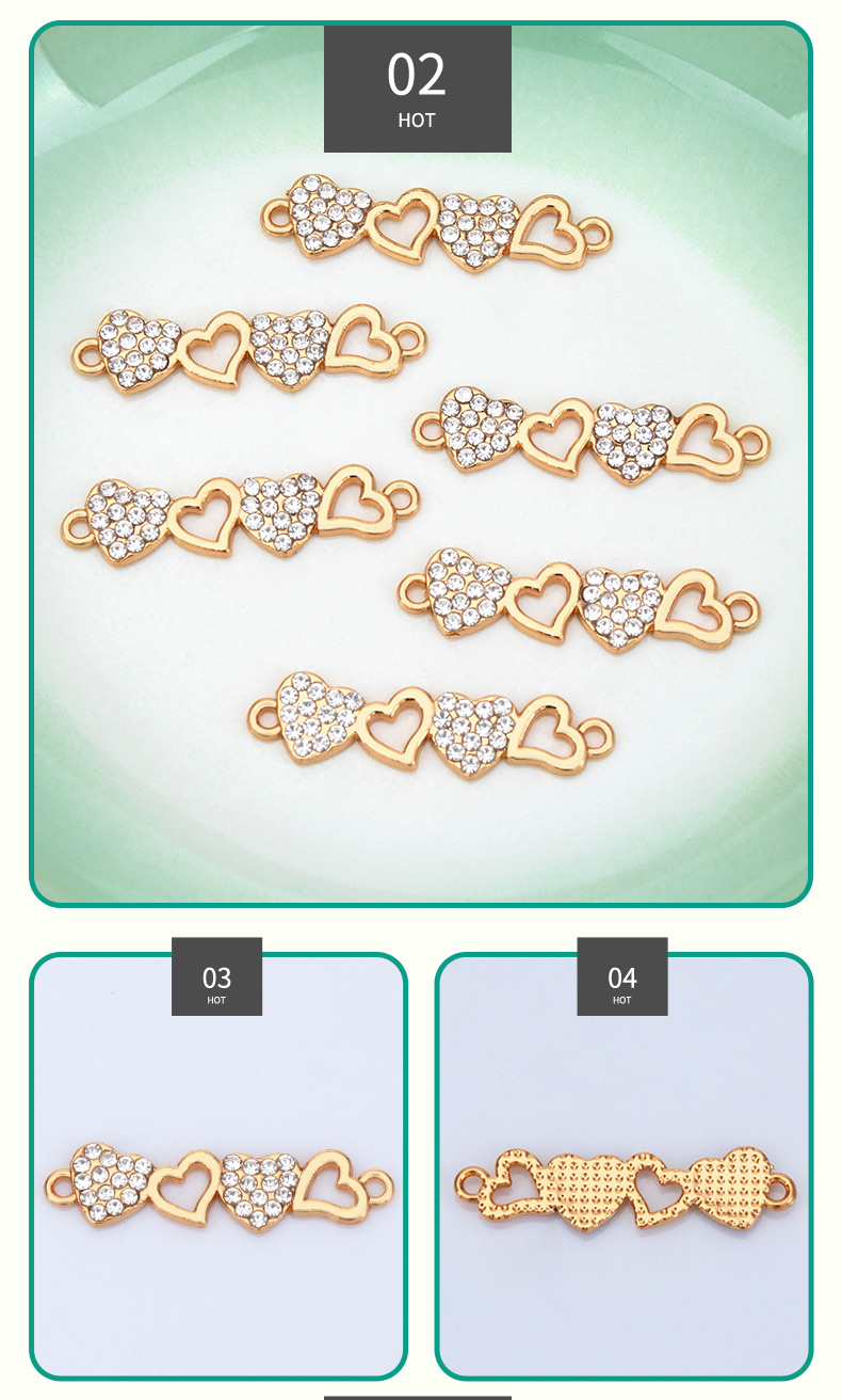 New diy creative jewelry accessories, heart-shaped necklaces, bracelets, pendants and small pendants wholesale pic 6