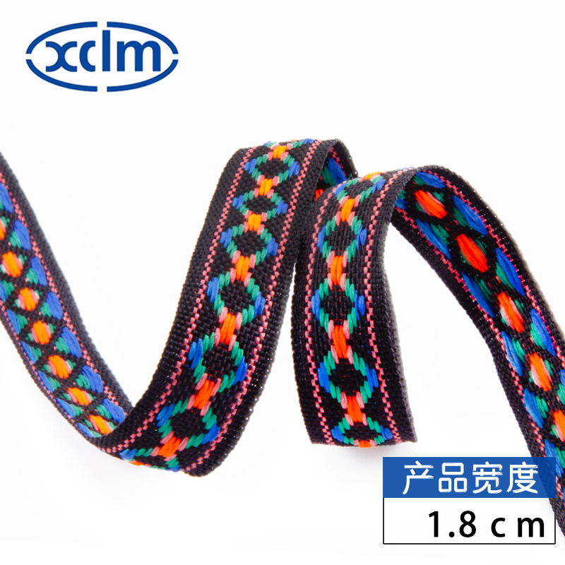 1.4cm ethnic webbing accessories, jacquard ribbon, polyester decorative narrow strips, colored jacquard webbing strips, edge wrapping fabric strips pic 5