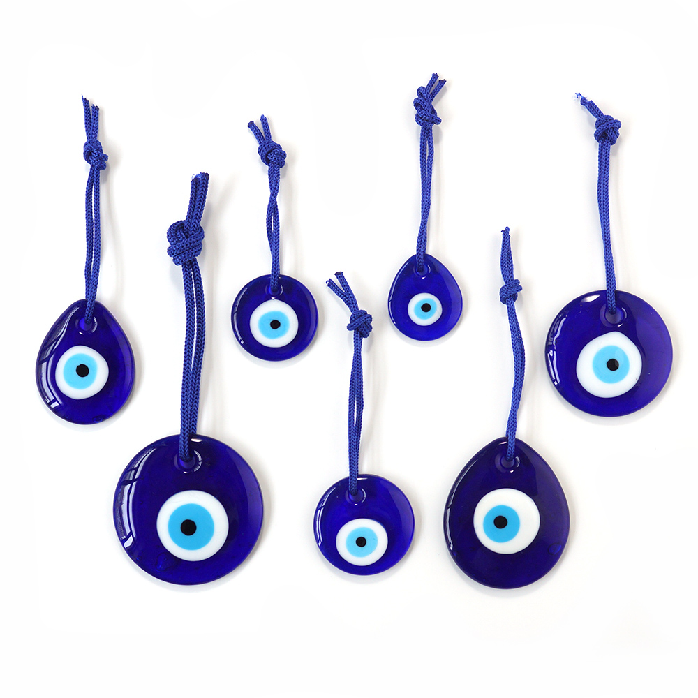 Turkish glass blue eye pendant, Devil's Eye ring, blue rope pendant, pendant accessory, keychain in stock details Picture