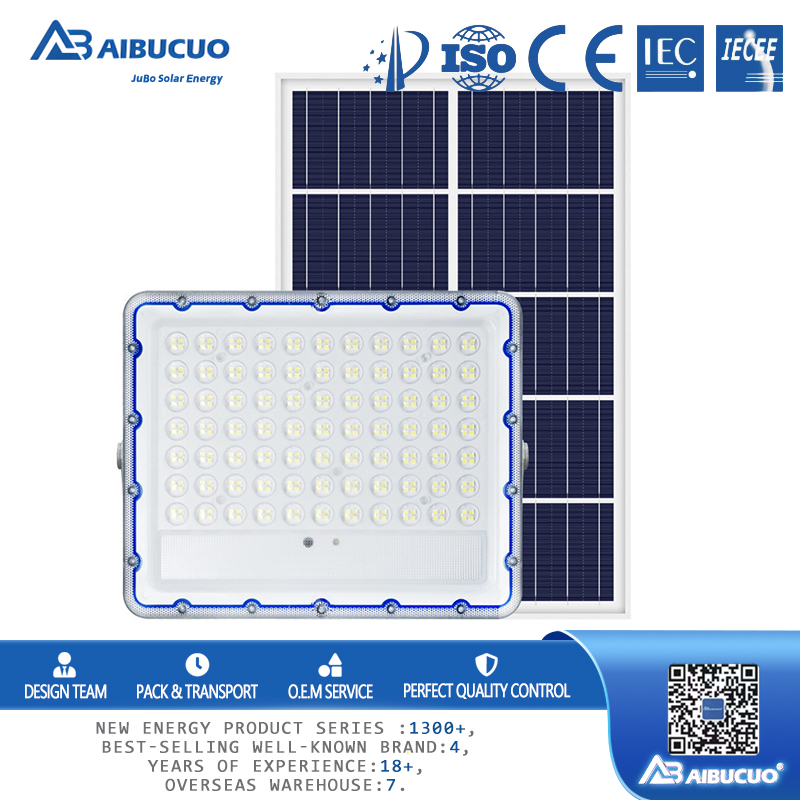 AIBUCUO Jubo Foreign Trade's new products include ultra-thin solar floodlights, led outdoor waterproof garden lights, and solar street lamps for lighting