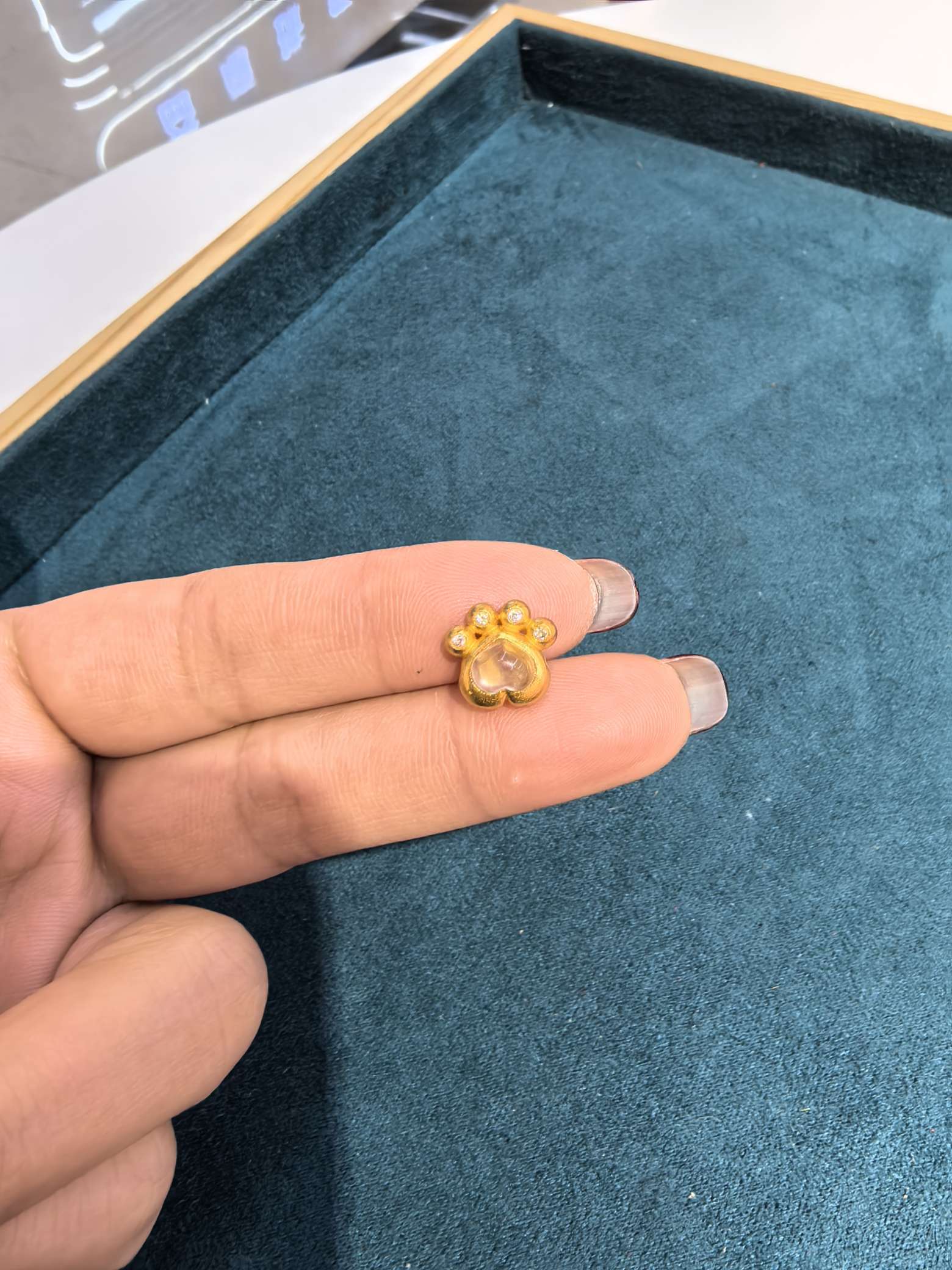 水沫玉心形招财猫