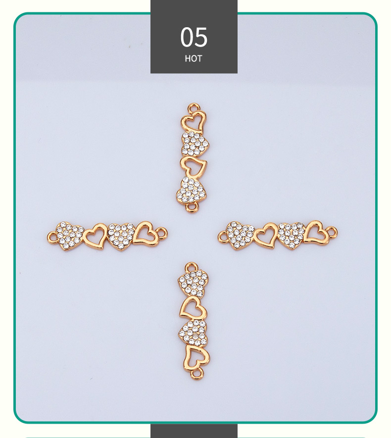 New diy creative jewelry accessories, heart-shaped necklaces, bracelets, pendants and small pendants wholesale pic 7