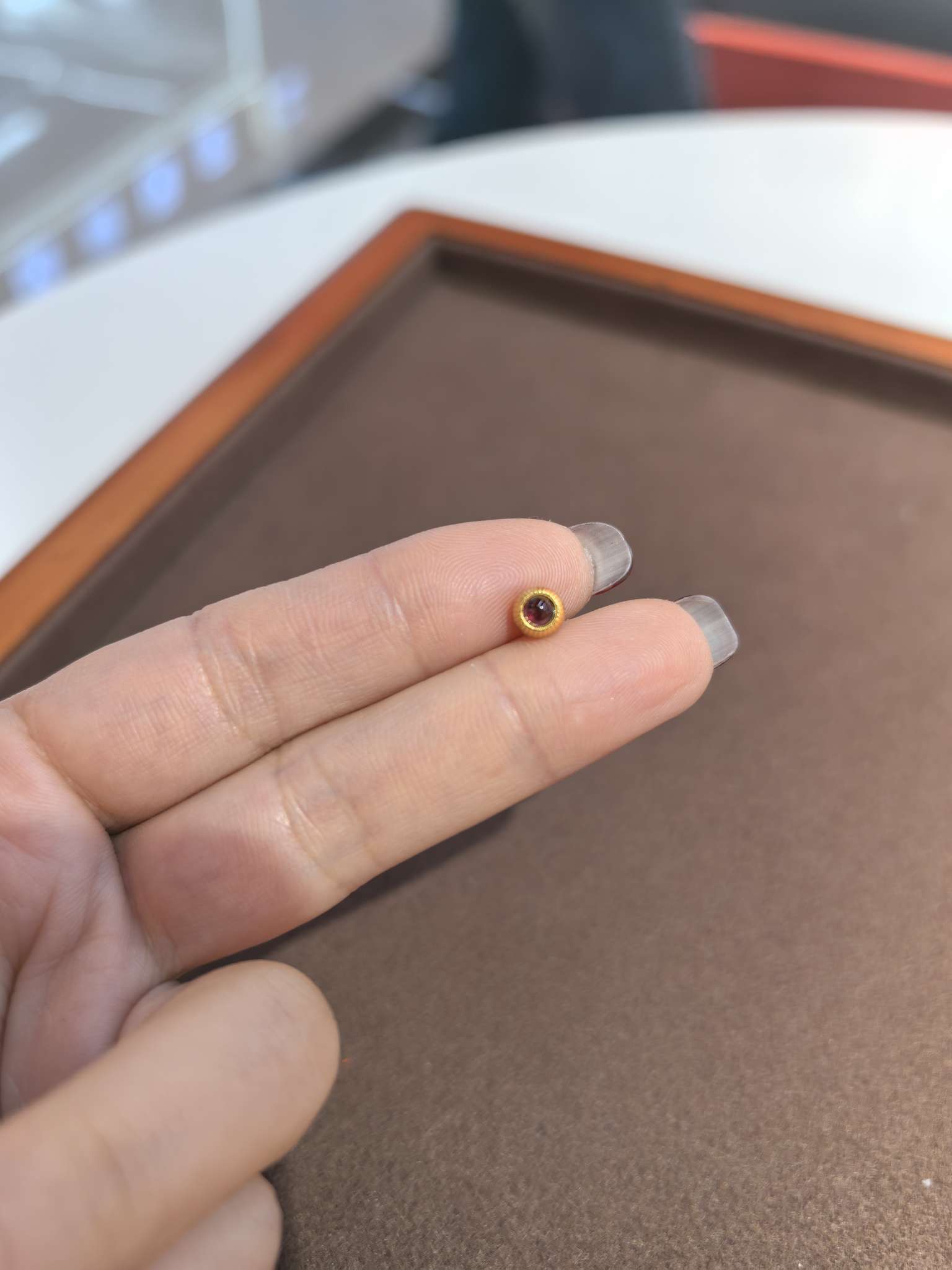 银圆形紫乌鸦南瓜纹隔珠