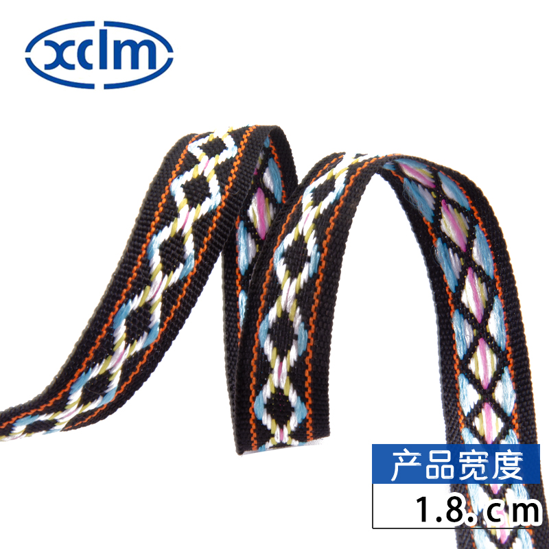 1.4cm ethnic webbing accessories, jacquard ribbon, polyester decorative narrow strips, colored jacquard webbing strips, edge wrapping fabric strips pic 3