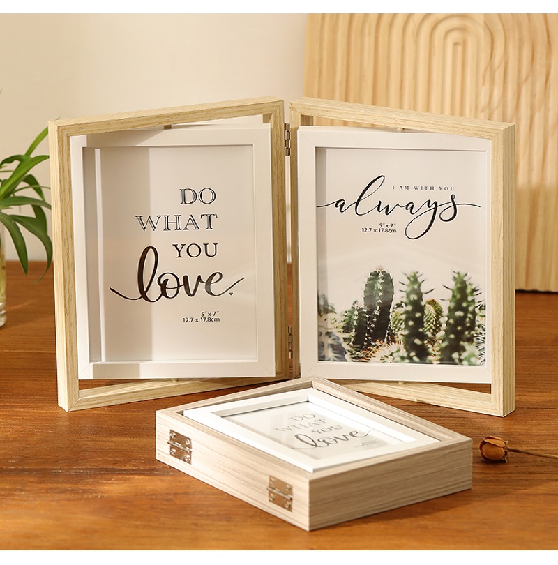 爆款学习自律激励励志摆件学生相框客厅桌面摆台创意折叠双面旋转相框摆台照片寸情侣纪念礼物定制产品图