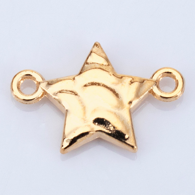 Wholesale of new creative jewelry diy accessories, double-hanging five-pointed star electroplated alloy necklaces, bracelets, pendants and small pendants Item Picture