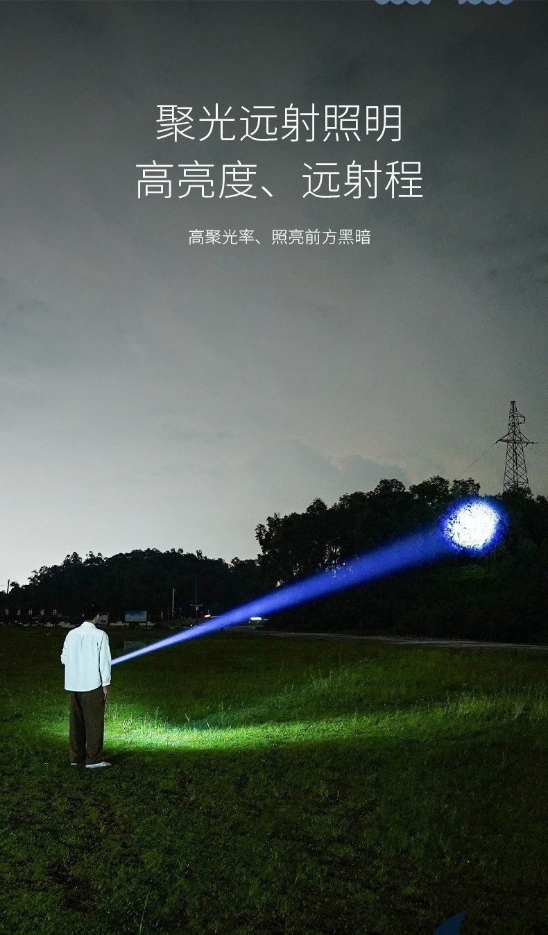 强光超亮迷你手电户外远射长续航手电筒铝合金便携手握式电筒批发详情1