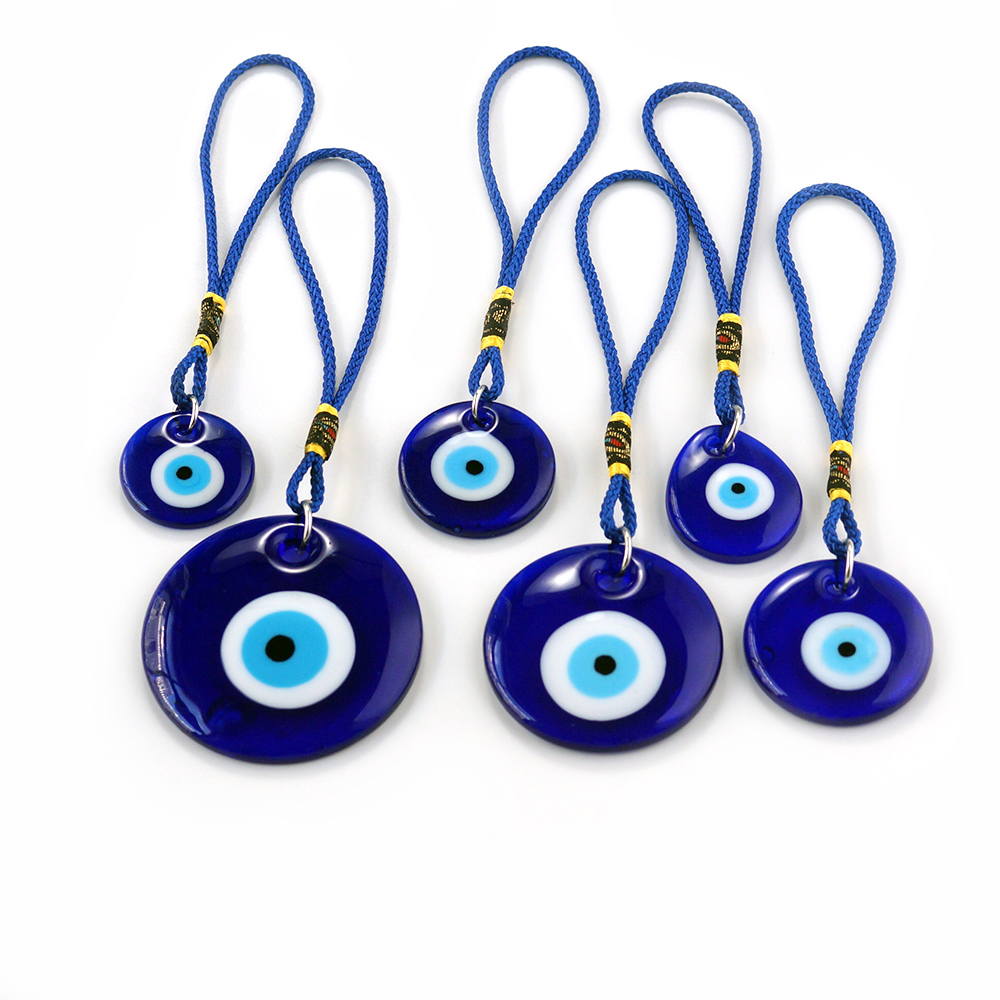 Turkish glass blue eye pendant, Devil's Eye hanging ring, blue rope with rope, Devil's Eye craft decoration ZNRA Application Scenario