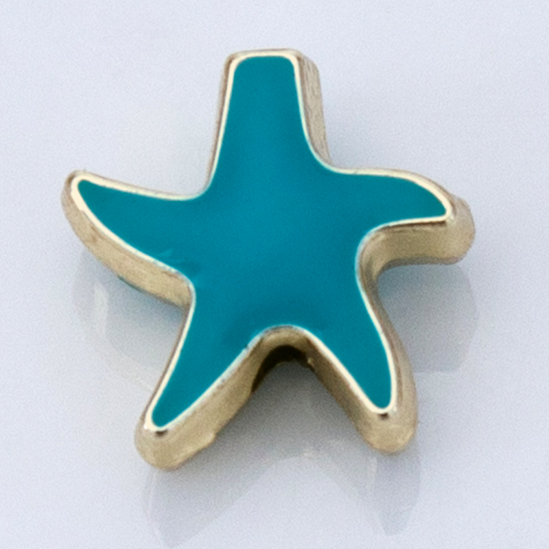 Wholesale of new 14K gold perforated star-dripping oil necklaces, bracelets, pendants and small pendants for diy creative accessories Item Picture