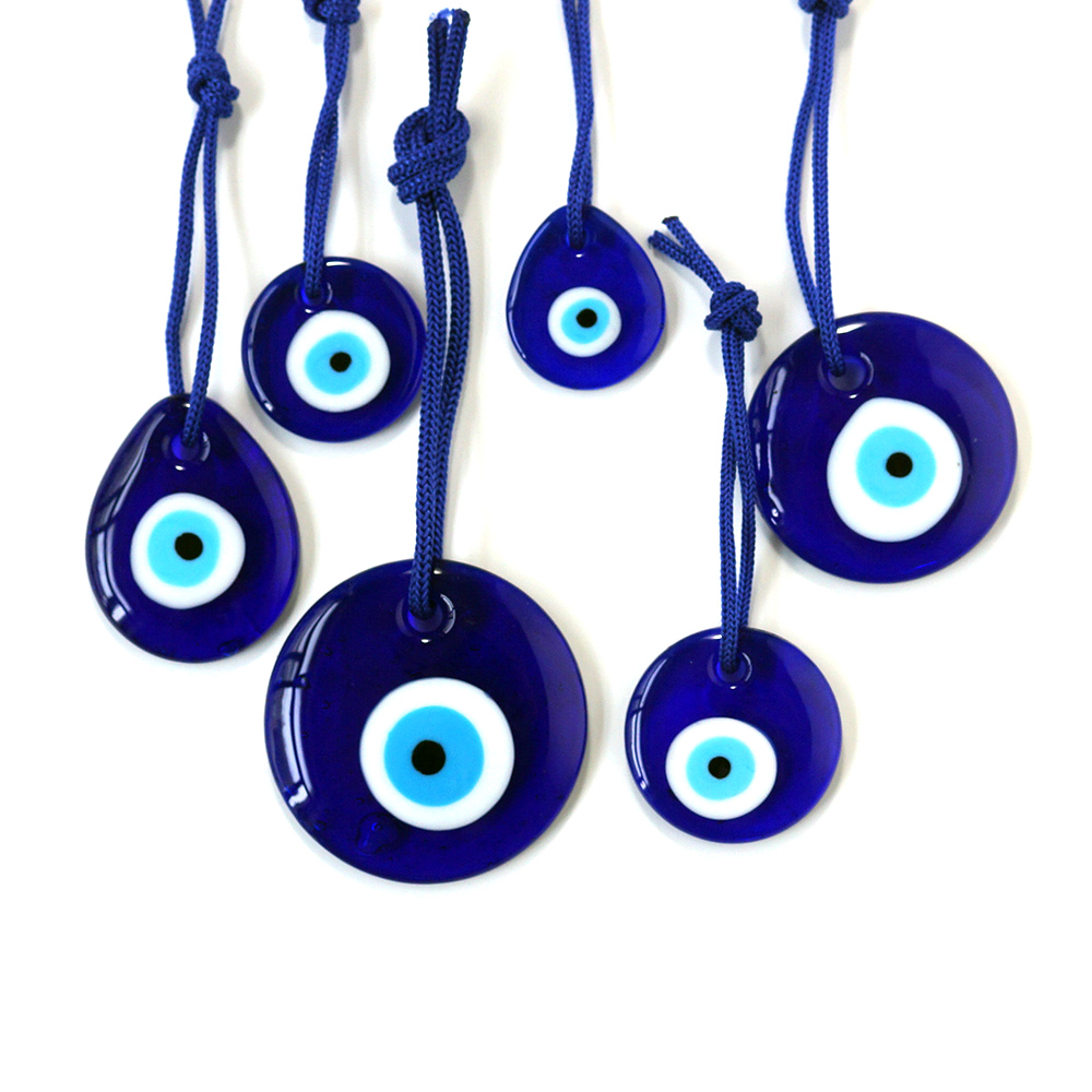 Turkish glass blue eye pendant, Devil's Eye ring, blue rope pendant, pendant accessory, keychain in stock Specification image