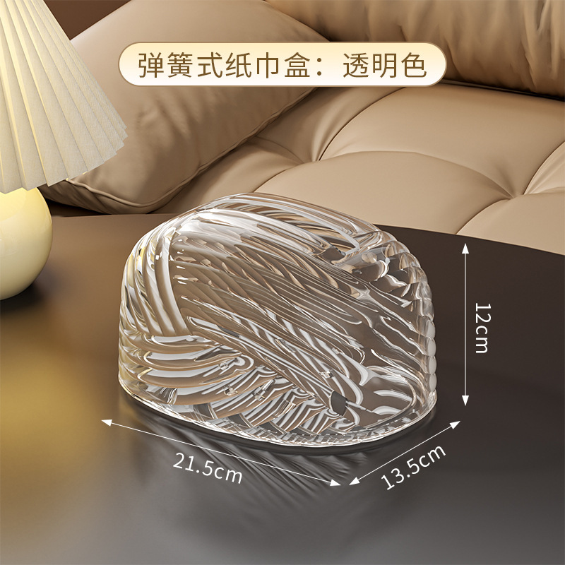 W74-WM-9056 Cross-border Tissue Box, living room coffee table tissue box, Desktop patterned Tissue box, household transparent Item Picture