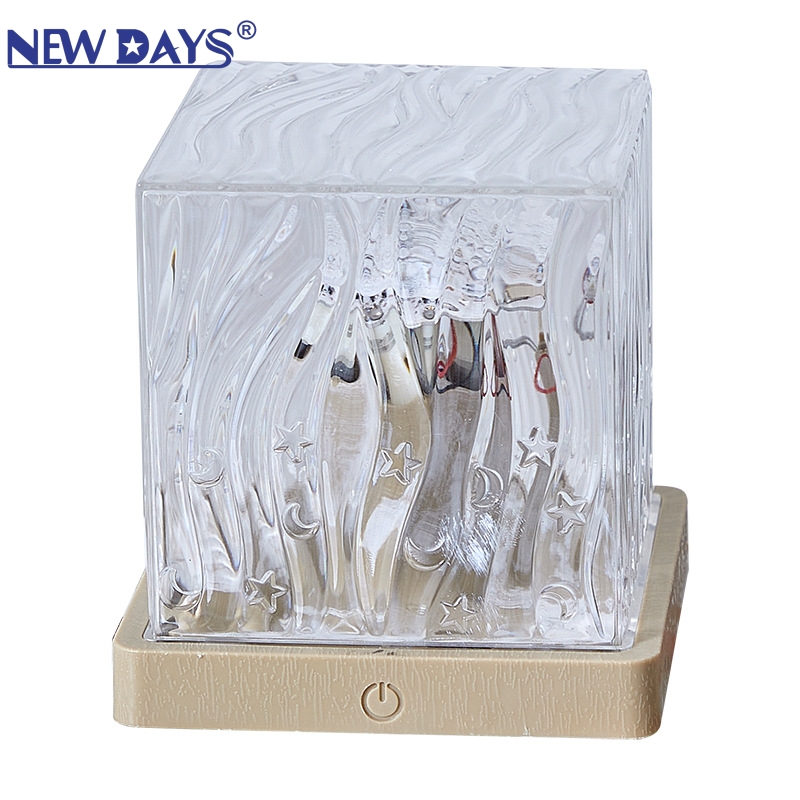 أضواء مربعة مربعة للشفق القطبي الشمالي من طراز Newwdays العابرة للحدود لمصابيح القمر RGB، مصابيح باردة محمولة ثلاثية الأبعاد تعمل على تهيئة الجو في المنزل Item Picture