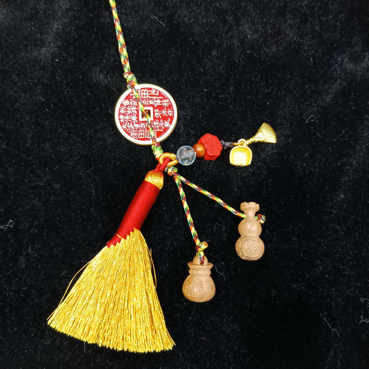 Zhonggong Craft Mountain Ghost Peach Wood Cinnabar Pendant Specification image