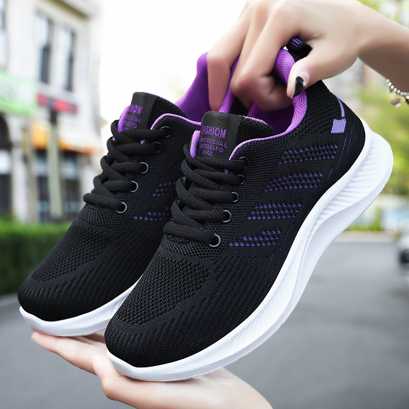 Women's casual soft-soled sports shoes, breathable single shoes, flying mesh shoes, mom shoes wholesale and consignment, running shoes for women details Picture