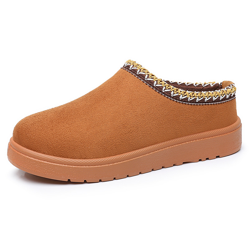 Snow boots for women, autumn and winter cross-border, fleece and thickened cotton boots, soft soles, comfortable home, cotton slippers, one-step close-fitting women's ankle boots Item Picture