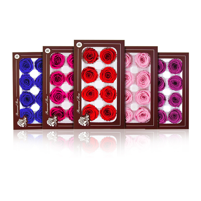 悦隐永生花玫瑰花批发B级8朵装DIY花束制作花艺材料厂家批发