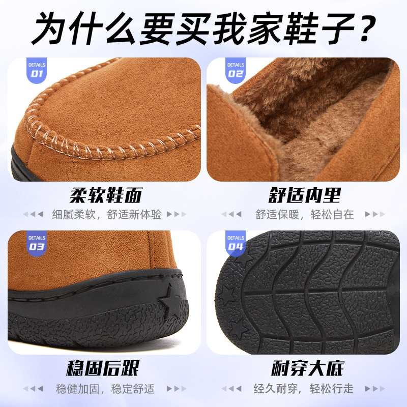 New winter warm, fleece and fashionable flat cotton shoes for men, cross-border consignment, comfortable snow boots for men Application Scenario