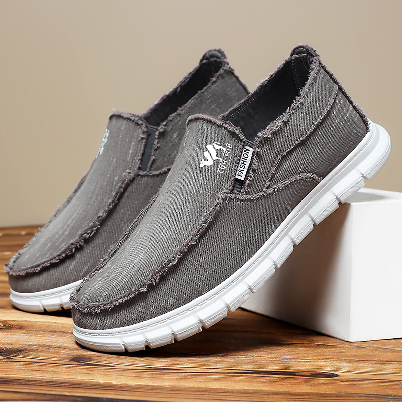 New men's shoes, old Beijing cloth shoes, breathable and versatile canvas shoes, soft soles, durable, one-step men's dad shoes Specification drawing