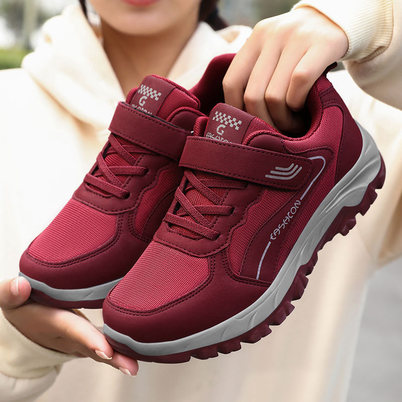 Women's sports shoes 2025 Autumn new style factory direct sales Couple style Velcro casual and comfortable walking shoes for middle-aged and elderly people full figure