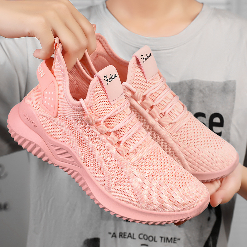 Autumn new soft-soled cross-border temu women's shoes, solid-color versatile casual shoes, breathable Korean-style lightweight sports shoes details Picture
