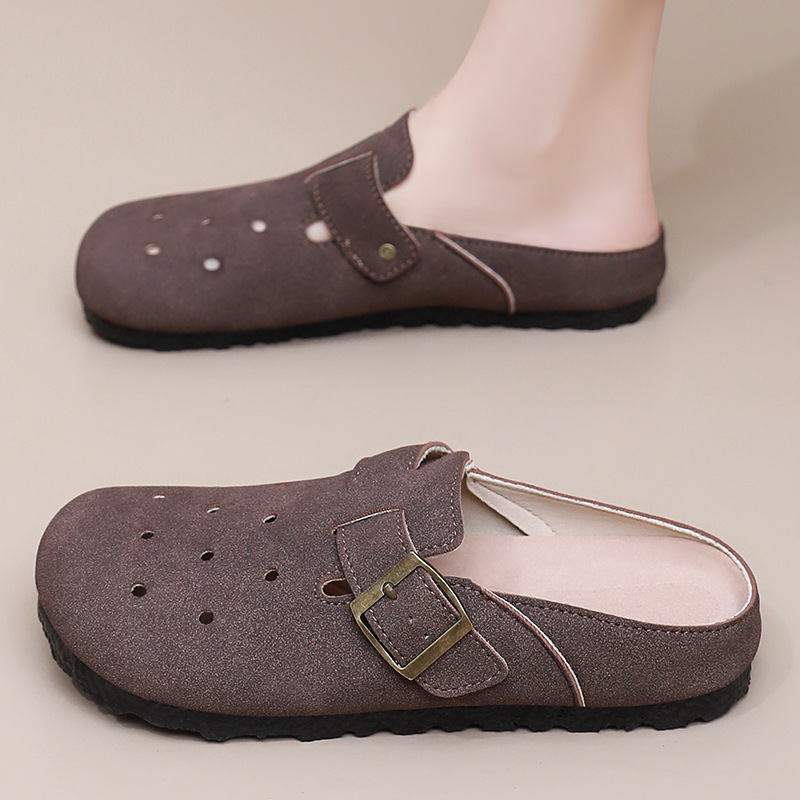 Half-slipper women's new versatile and comfortable casual shoes wholesale, gift soft-soled Bokenes, one-step crocs full figure