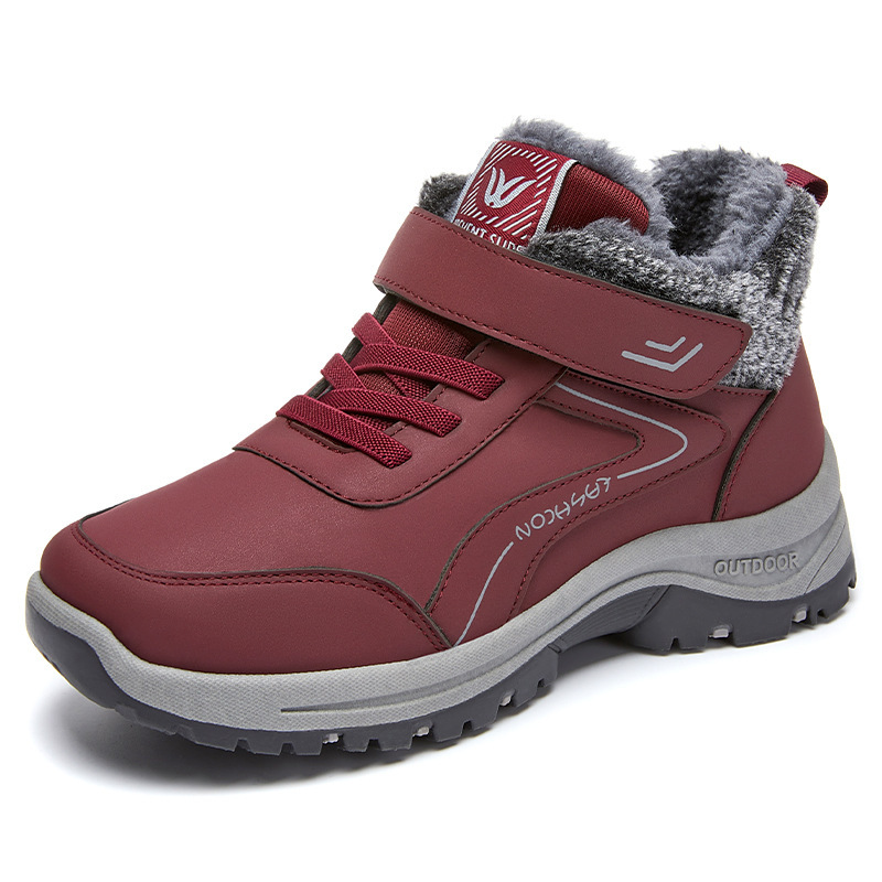 Winter new cotton shoes, fleece and thickened cotton boots, women's ankle boots, outdoor hiking soles, walking shoes, snow boots Item Picture