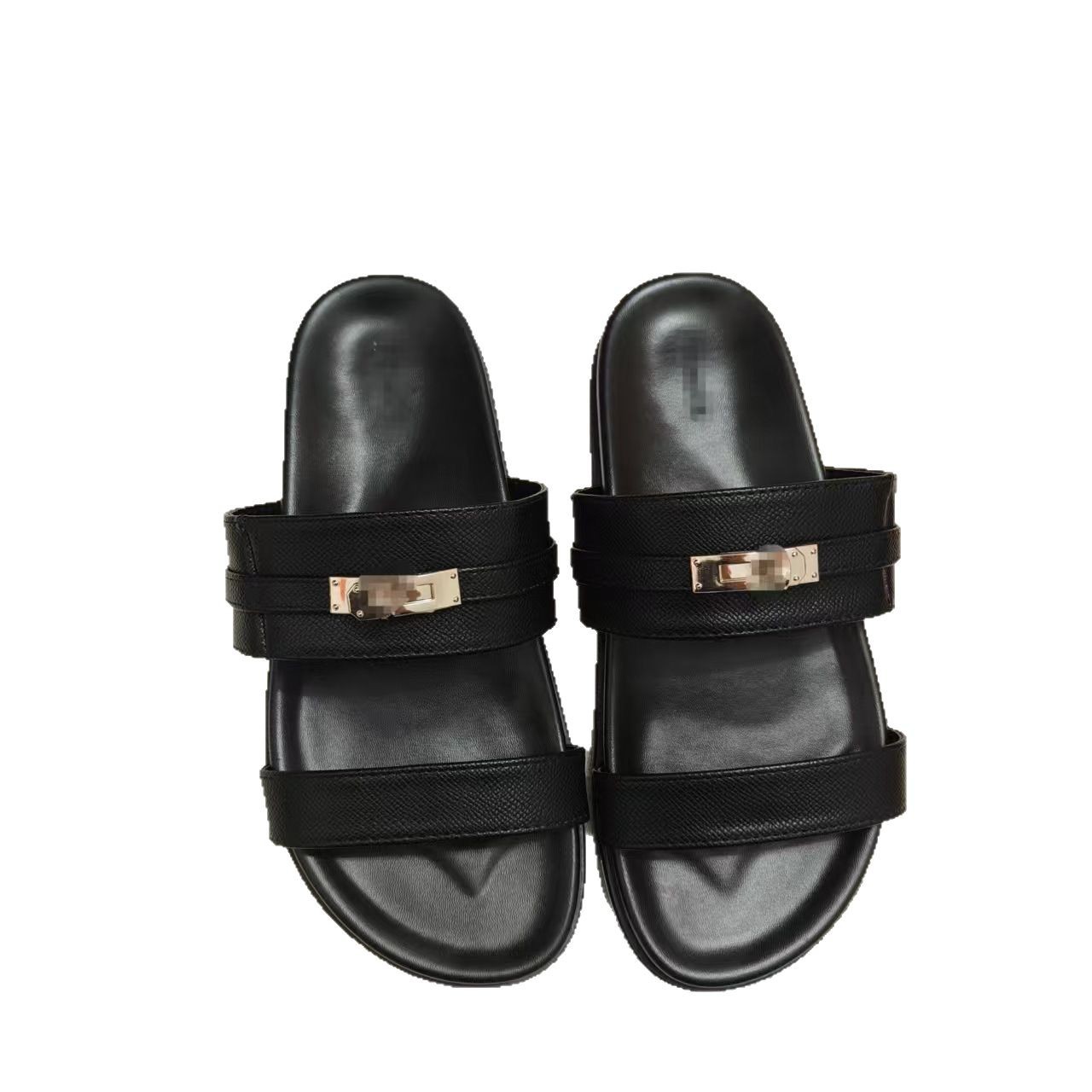 【 Customized Box Addition 】 Cross-border Independent Station H Slippers African Bestseller Flat sandals for Women: sandals slipper Item Picture