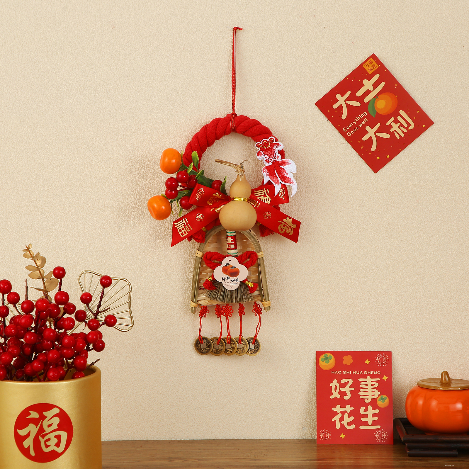 Zhu Gong Cultural Products, Chinese-made knot decorations, hand-woven ropes, Chinese knot pendants, multiple options available, festive items, festive Chinese knot pendants, festive Chinese knot rope art, Chinese knots, festive Chinese knot pendants detail image 4