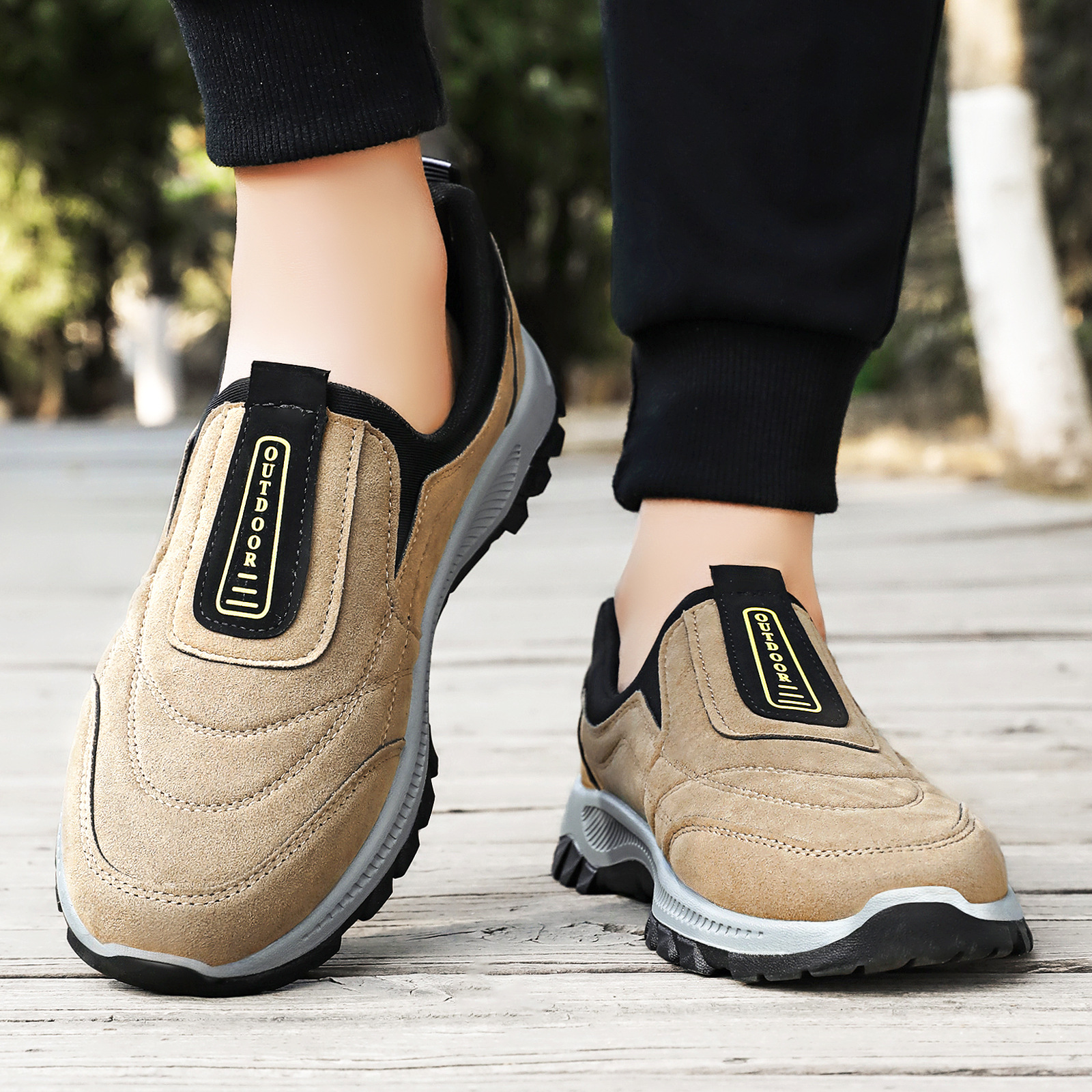 Men's cross-border foreign trade outdoor hiking, cross-country, mountaineering and fitness walking shoes, couple style, one-step fashionable sports shoes details Picture