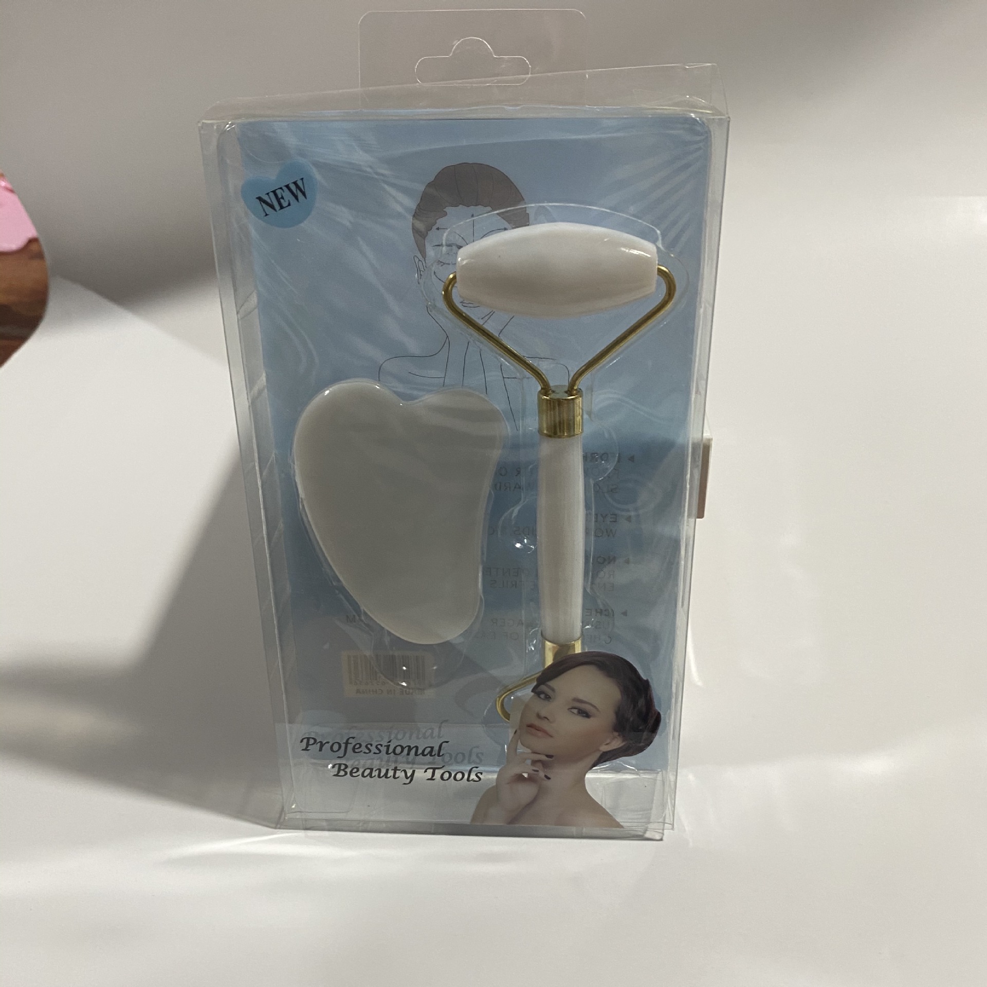 2022玉石美容器面部滚轮按摩玉推按摩器树脂刮痧板经络套装43655764