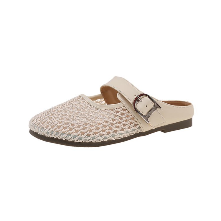 A new style of flat-bottomed, perforated, breathable, half-supported French skirt and flip-flops for women to wear outside in summer in 2025 Item Picture