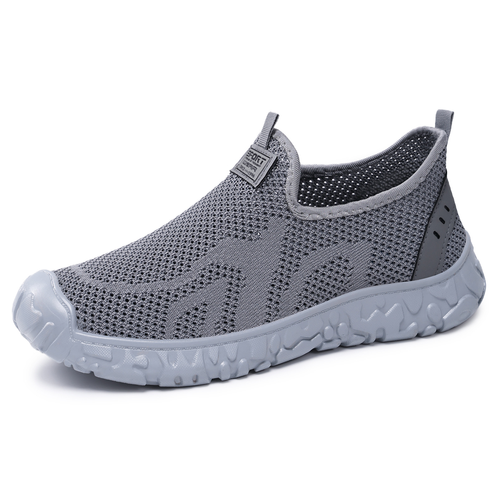 New men's casual shoes with soft soles, breathable and non-smelly feet, mesh shoes, one-step lazy shoes, versatile men's single shoes Item Picture