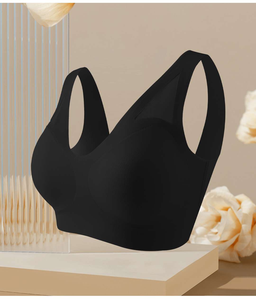 Three-row button ice silk underwear with seamless and nude feel undefined
