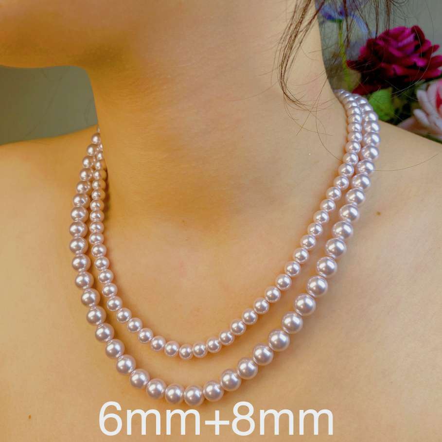 The Zhengyuan Shijia Pearl Manta Powder Necklace, a 2025 new bestseller imitating pearls, features a light luxury design and is both high-end and popular detail image 9