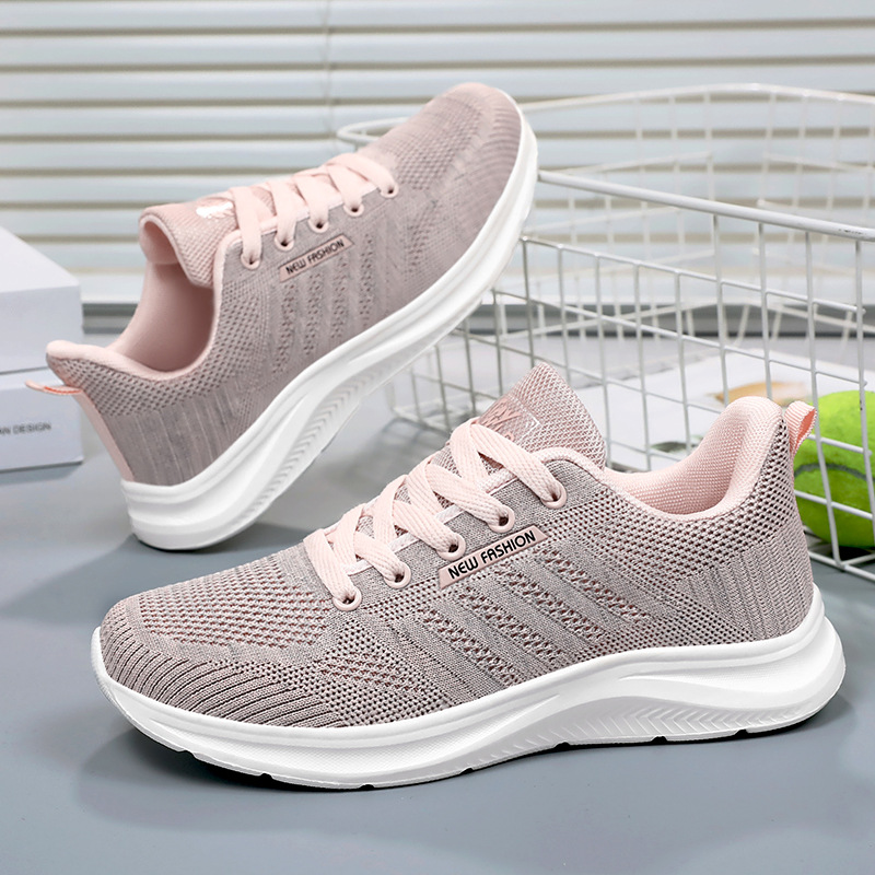 Kangtai Shoe Factory's running shoes 2025 Spring and Autumn single shoes cross-border distribution Korean version soft-soled casual breathable sports shoes for women full figure
