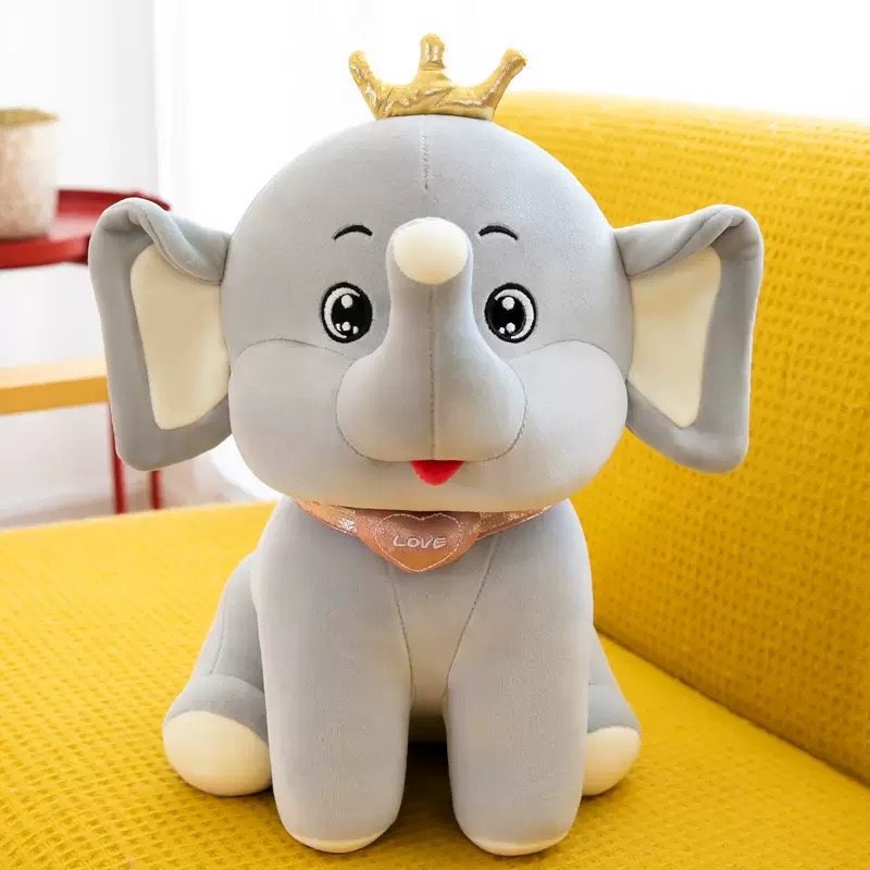 Cross-border foreign trade Crown Little Elephant plush toys, cute soft little elephant dolls, cloth dolls, doll gifts wholesale, creative and trendy toys Specification image