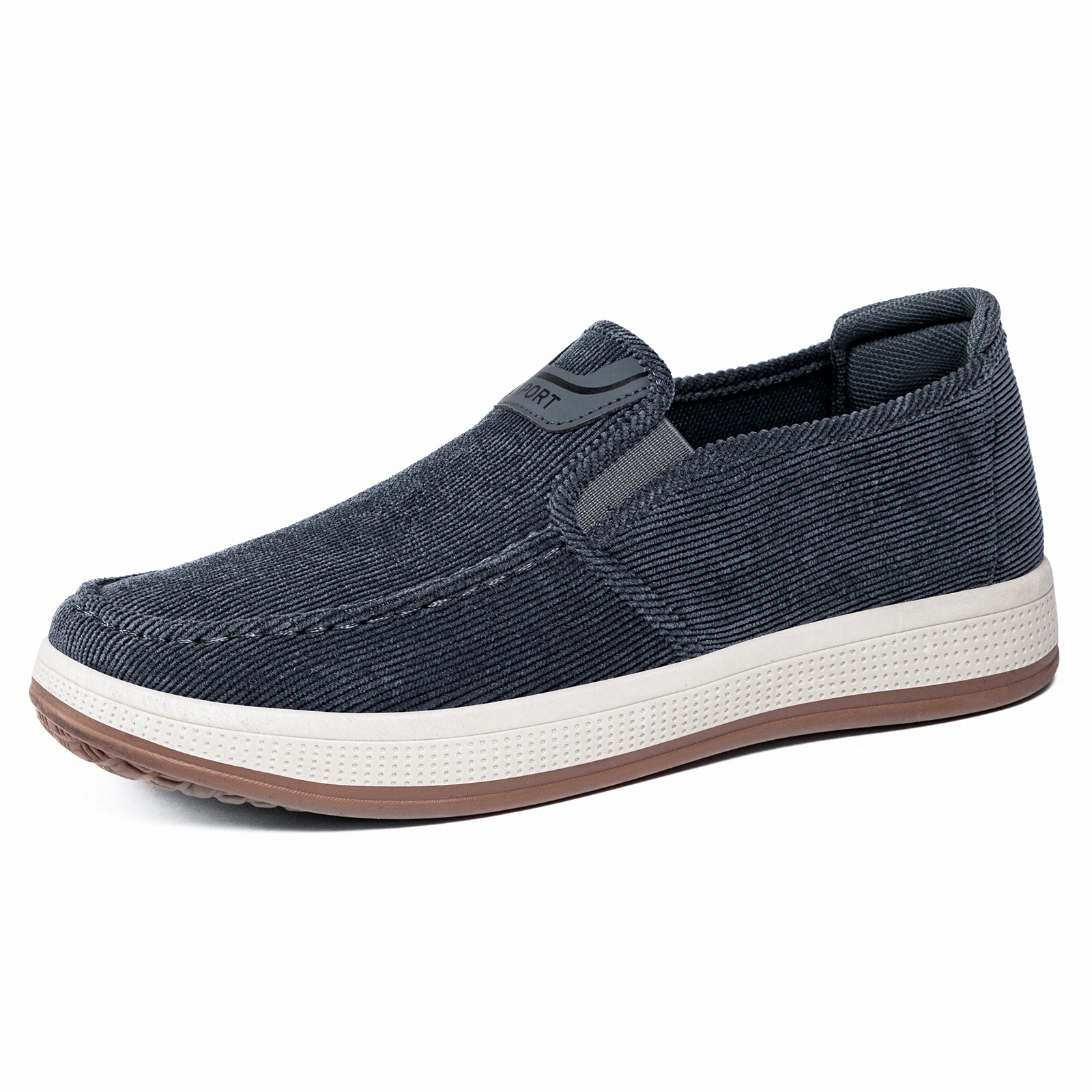 New men's shoes, casual one-foot shoes, light and comfortable, striped soft-soled sneakers, Dad's single shoes sent by us Item Picture
