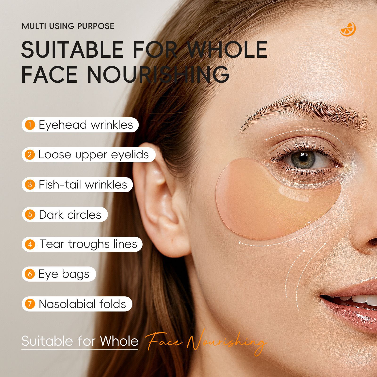 Cross-border LAIKOU Vitamin c Eye Mask Patches 50 pieces Moisturizing and hydrating All-English Eye Mask patches for export wholesale in stock Application Scenario
