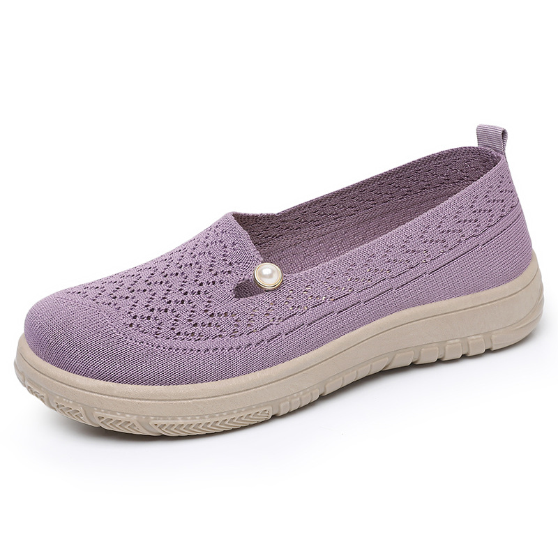 Youdaoplaceholder0 autumn breathable mom shoes for women, soft-soled casual single shoes, comfortable, light and versatile work shoes for middle-aged and elderly people Item Picture