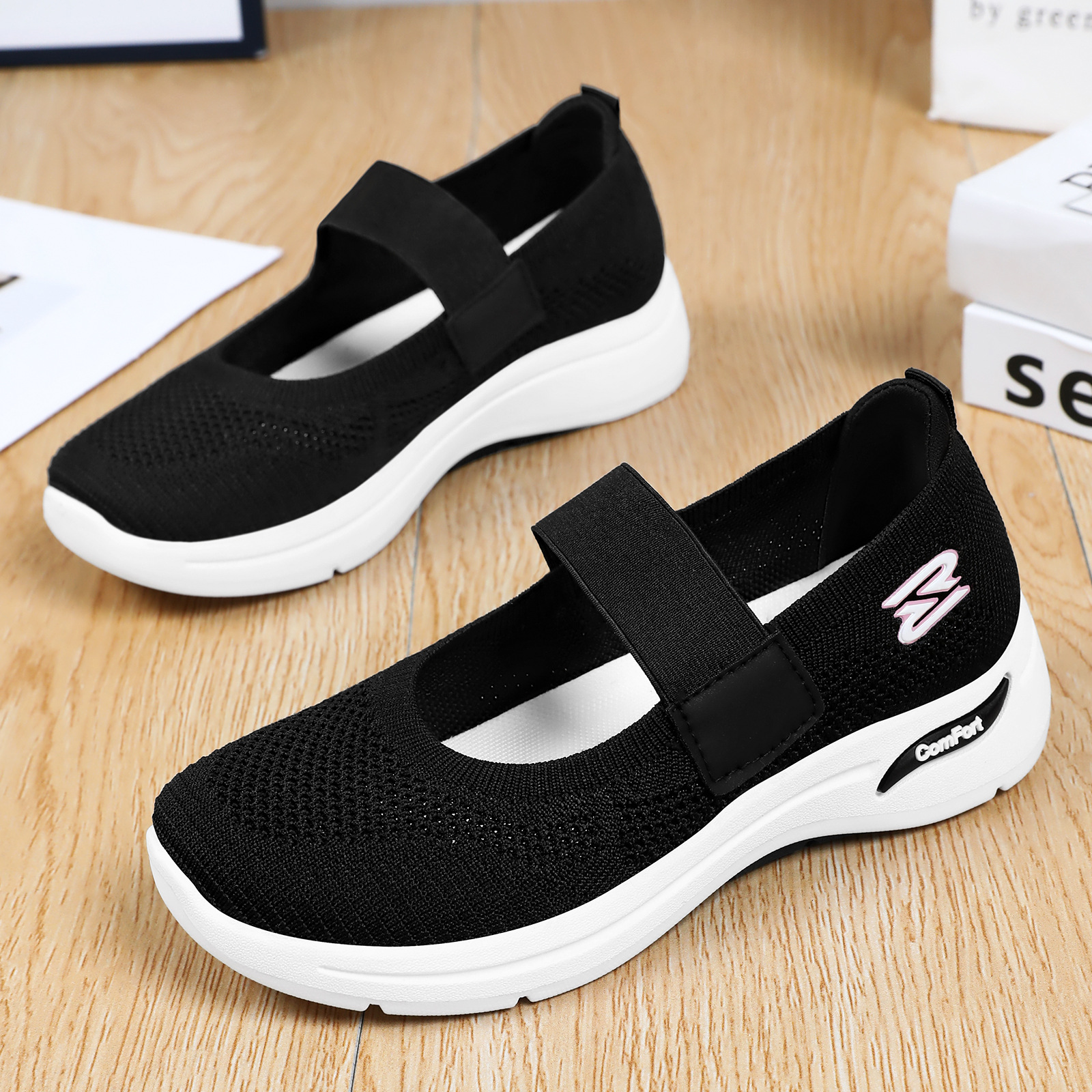 Women's versatile shoes, shallow mouth cross-border shipping women's shoes, comfortable Velcro shoes for middle-aged and elderly mothers, soft-soled walking shoes Specification drawing