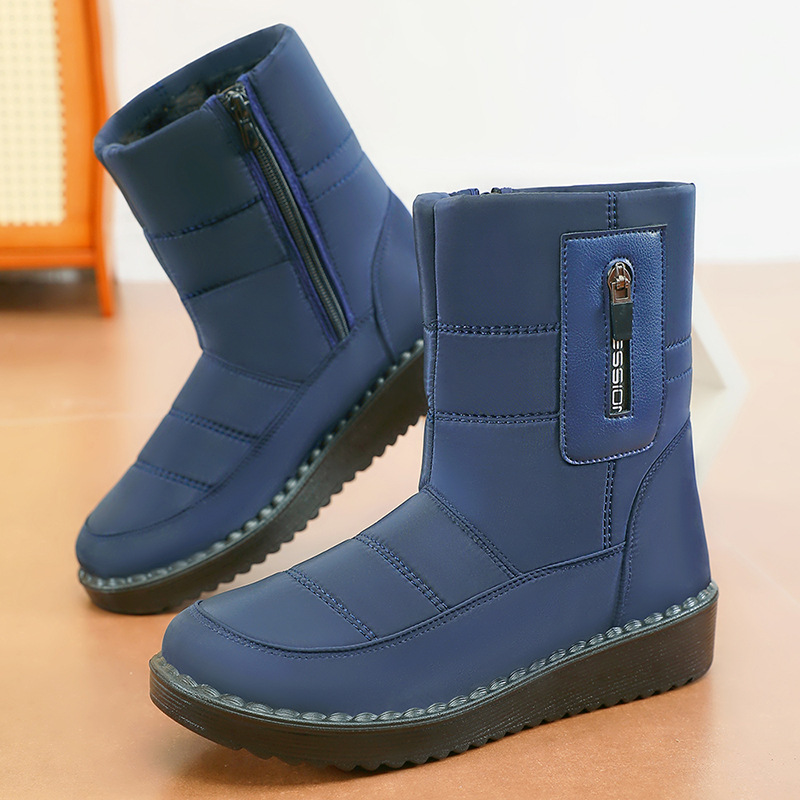 Wholesale of winter cross-border polyurethane fleece and thickened long boots, outdoor warm sports snow boots, and long cotton boots details Picture