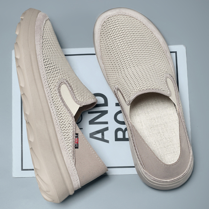 New versatile old Beijing cloth shoes, woven Korean style, breathable and non-smelly feet, casual soft soles, one-step single shoes Application Scenario