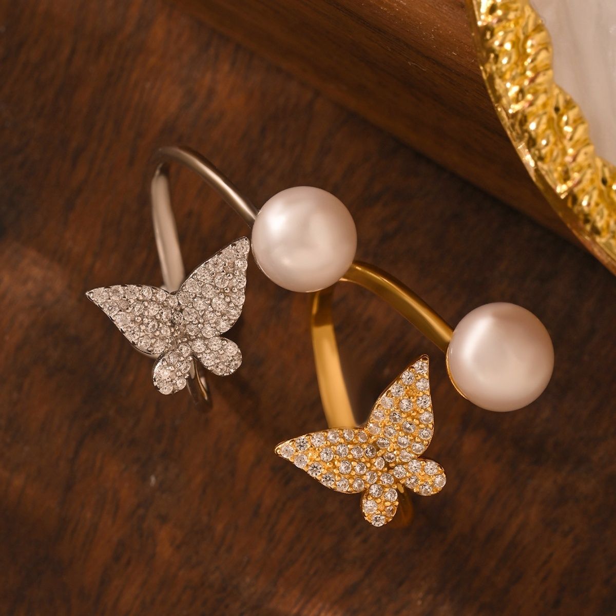 戒指韩式轻奢珍珠女士高级感简约时尚个性贝珠开口指单颗戒指饰品珍珠项链首饰项链白底实物图