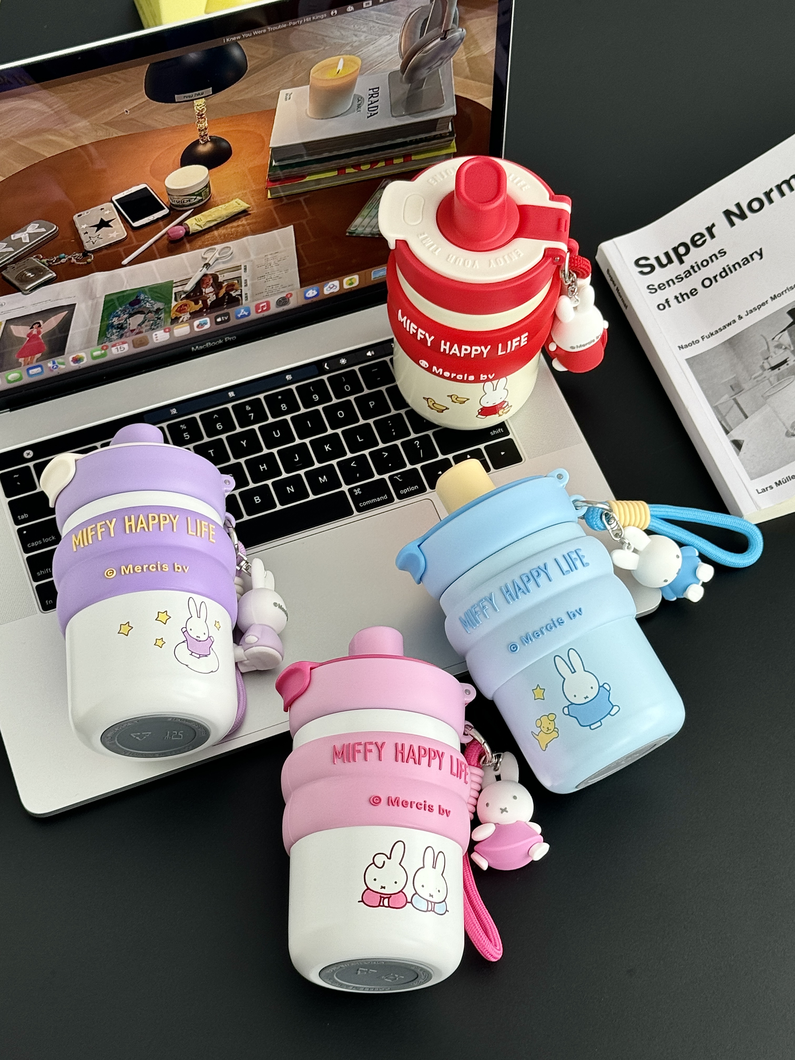 TinkerTot米菲正版授权，可爱米菲双饮提手保温杯四色480ml