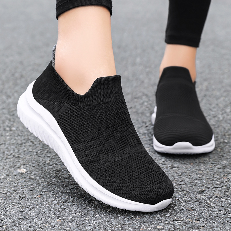 Women's shoes autumn new style soft-soled comfortable women's casual single shoes, cross-border versatile women's single shoes, breathable mesh shoes Specification drawing