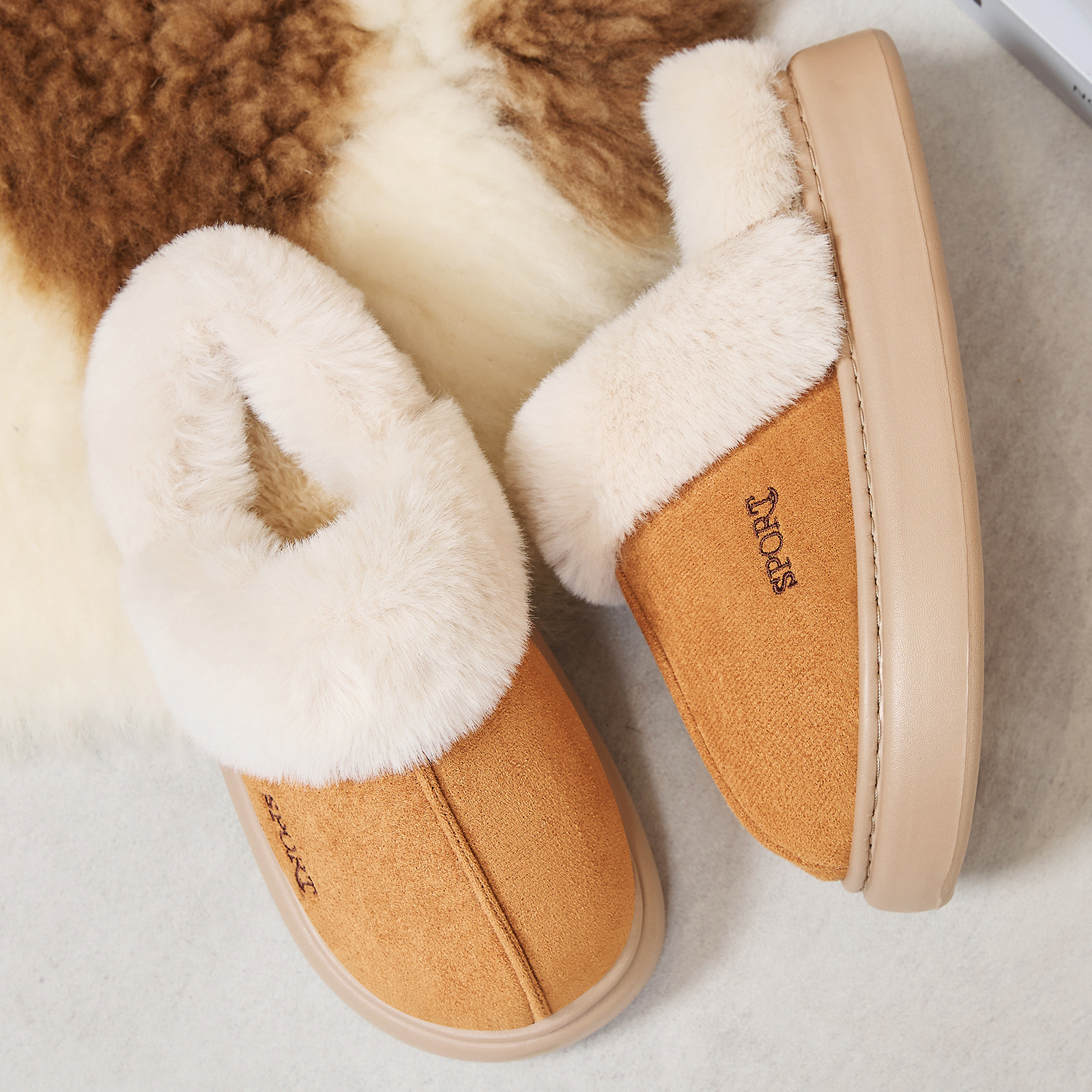 New women's cotton shoes with added fleece and thickened snow boots, fashionable and versatile ankle boots, oversized cross-border women's cotton boots Specification drawing