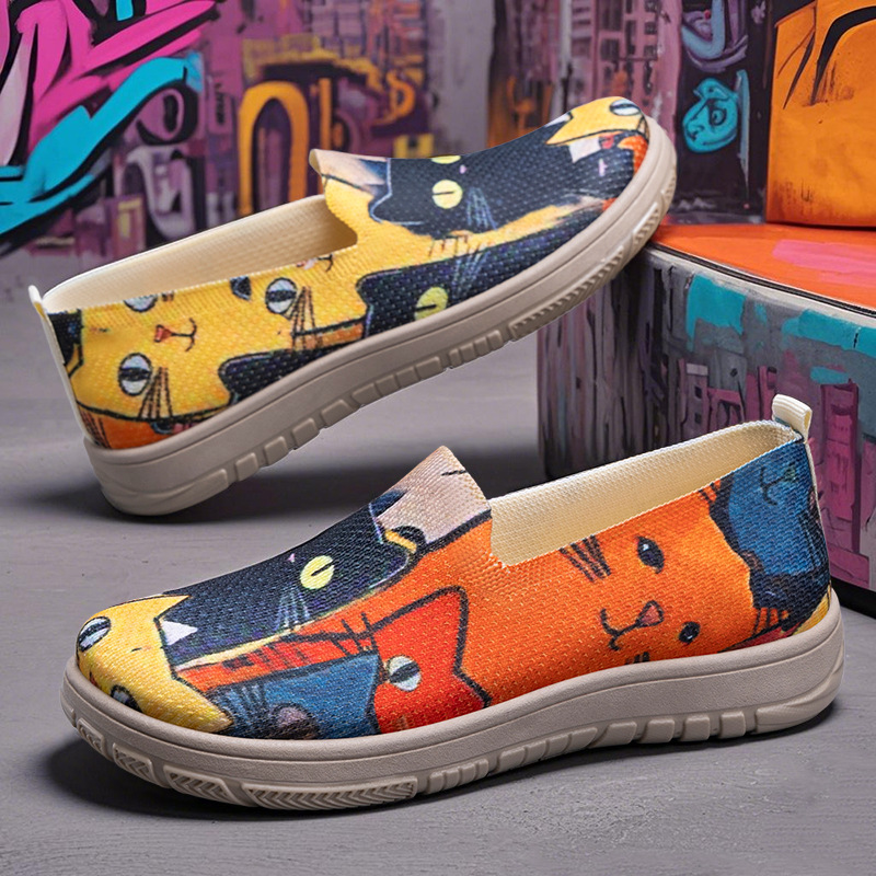 Women's autumn shoes cross-border consignment casual shoes, large-sized foreign trade women's shoes, color-blocked cloth shoes, one-foot single shoes full figure