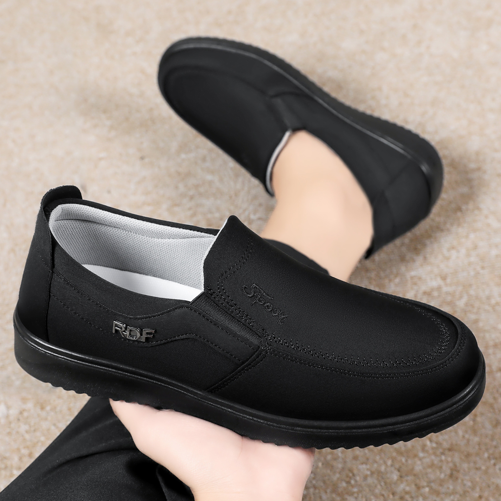 New men's shoes for autumn, versatile. One-step dad shoes, comfortable soft-soled old Beijing cloth shoes, cross-border consignment Specification drawing