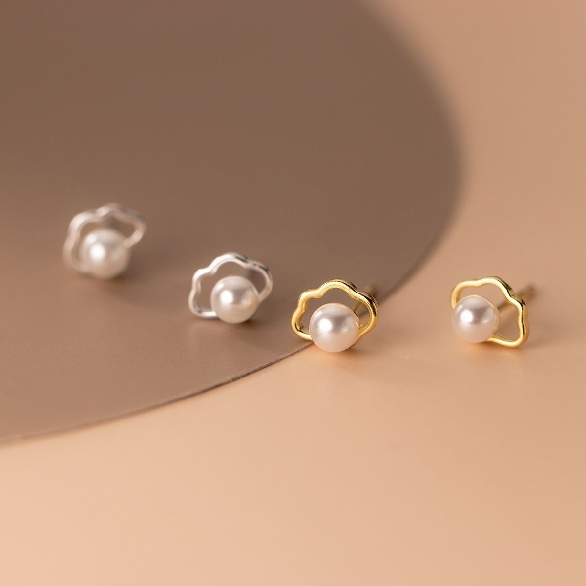 珍珠耳钉耳环小众2026设计复古新款祥云如意耳饰