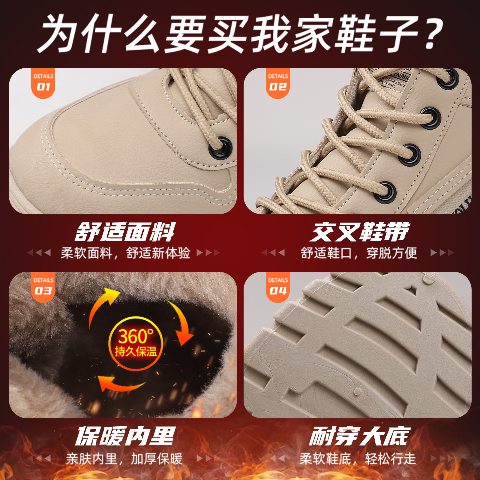 New women's shoes: Snow boots, fashionable and warm, fleece and thickened cotton shoes, waterproof and thickened lace-up mid-calf cotton boots Application Scenario